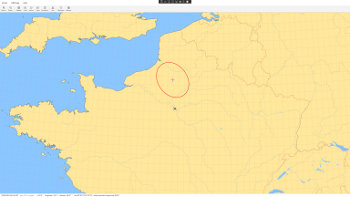 Logiciel Heclium - L'ombre du 11 août 1999 au nord de Paris - Cliquez pour agrandir